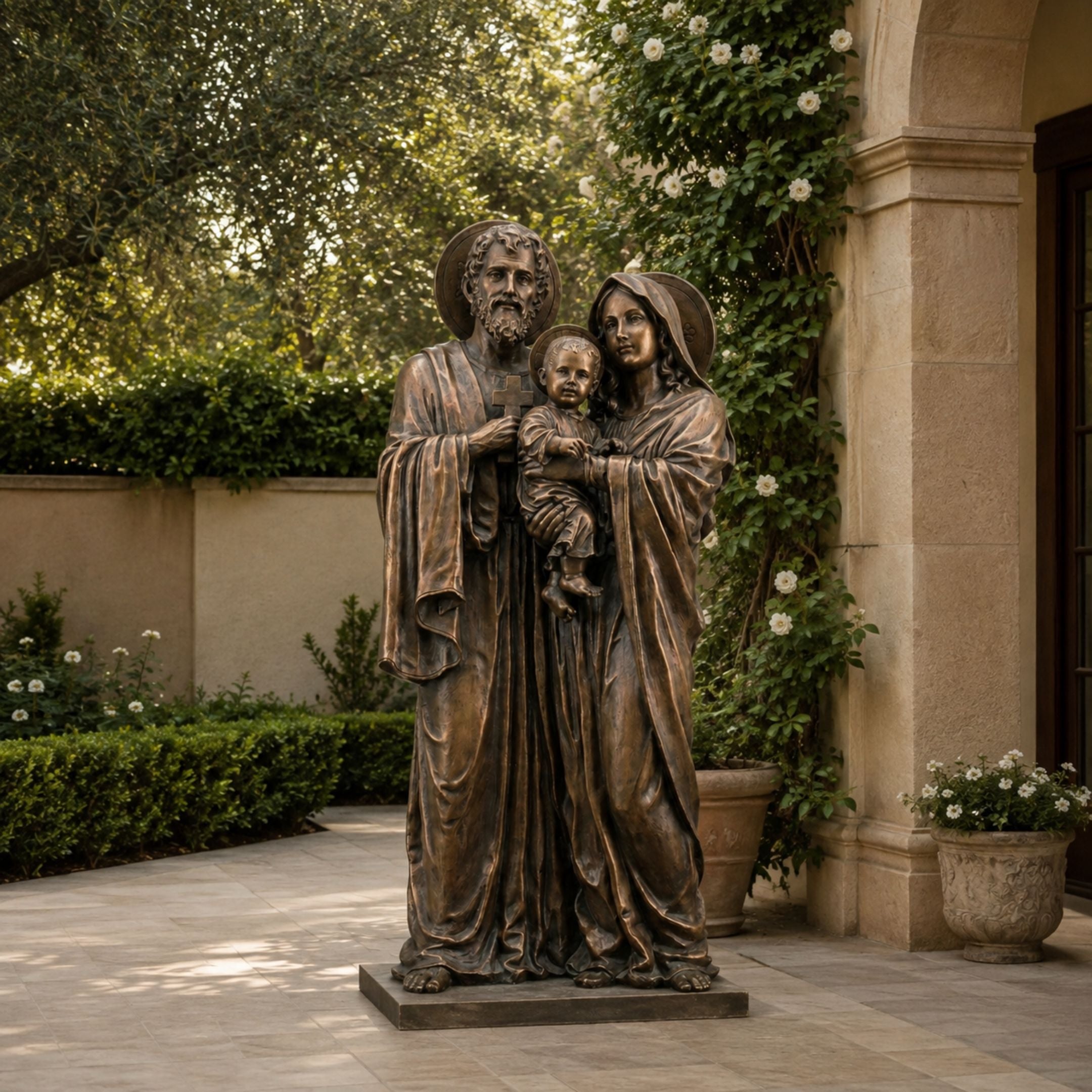Monumental Classical Holy Family Bronze Sculpture - 250cm