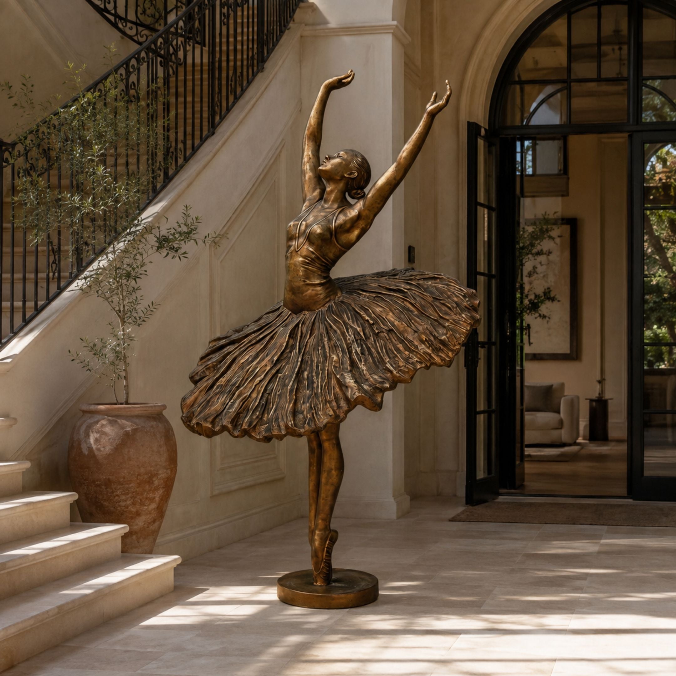 Monumental Classical Ballerina Dancer Bronze Sculpture - 340cm