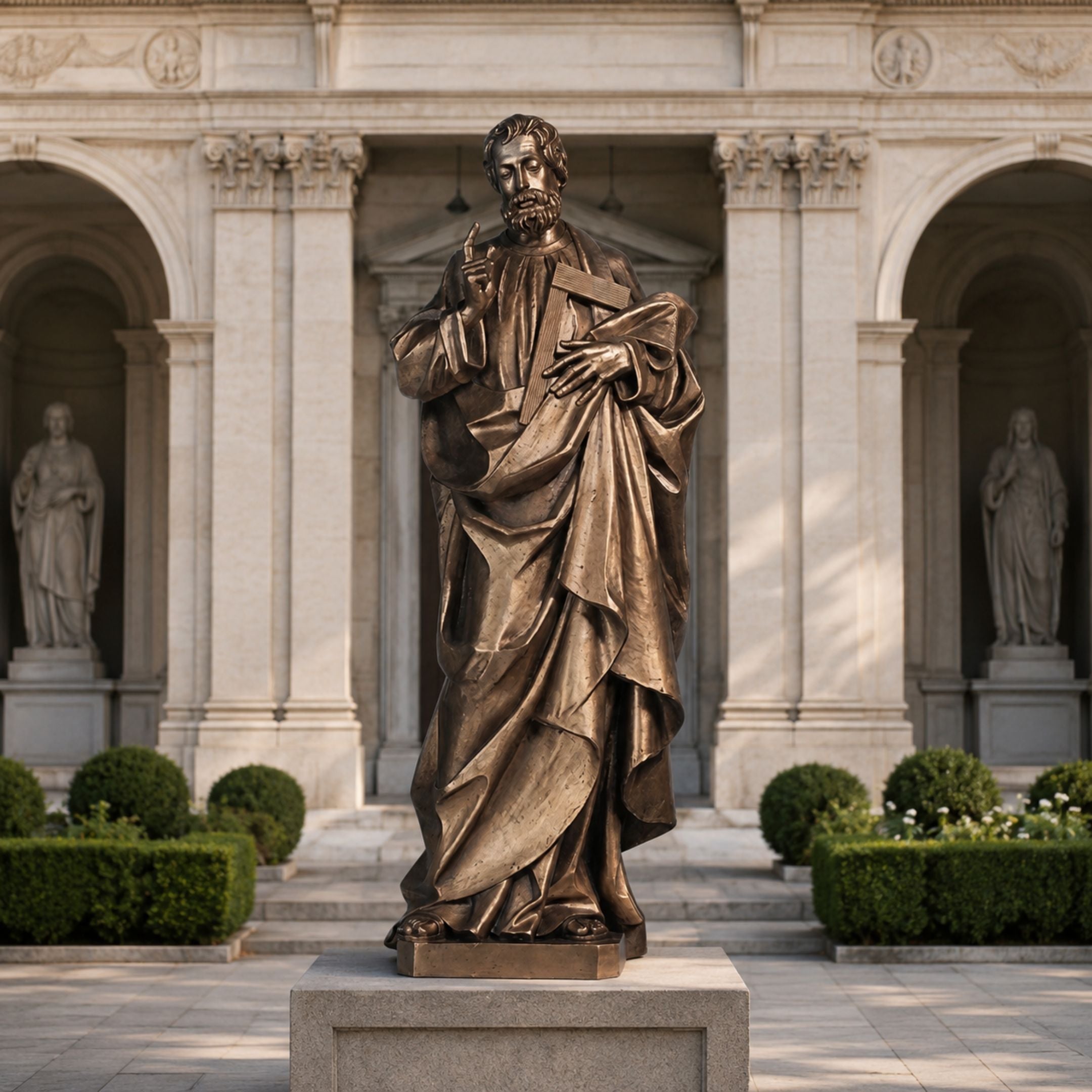 Monumental Classical Bearded Saint Bronze Statue - 250cm