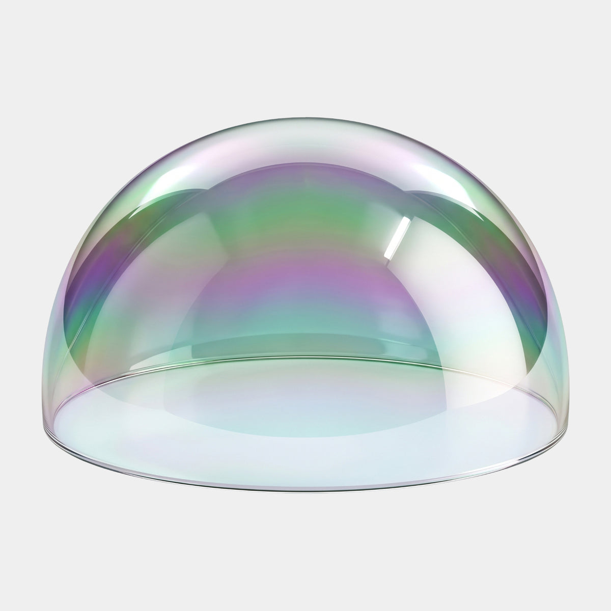 Clear Iridescent Dome Resin Sculpture - 49cm