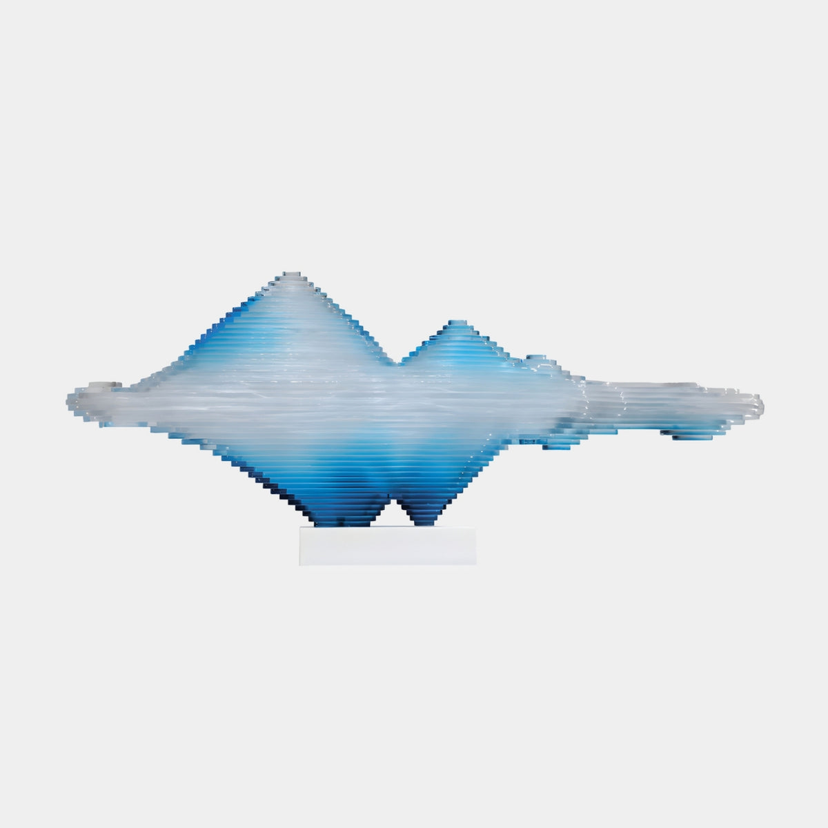 Blue Layered Peak & Reflection Acrylic Sculpture - 100cm