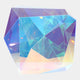 Multi-Colour Faceted Gem Acrylic Sculpture - 38cm by Giant Sculptures, showing blue, violet, and yellow faceted planes on a plain white background.