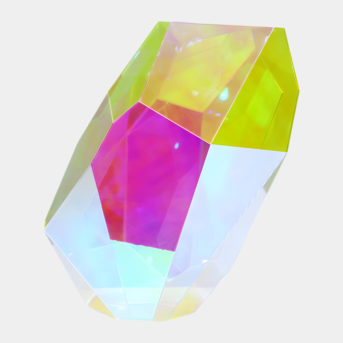Multi-Colour Leaning Faceted Gem Acrylic Sculpture - 53cm