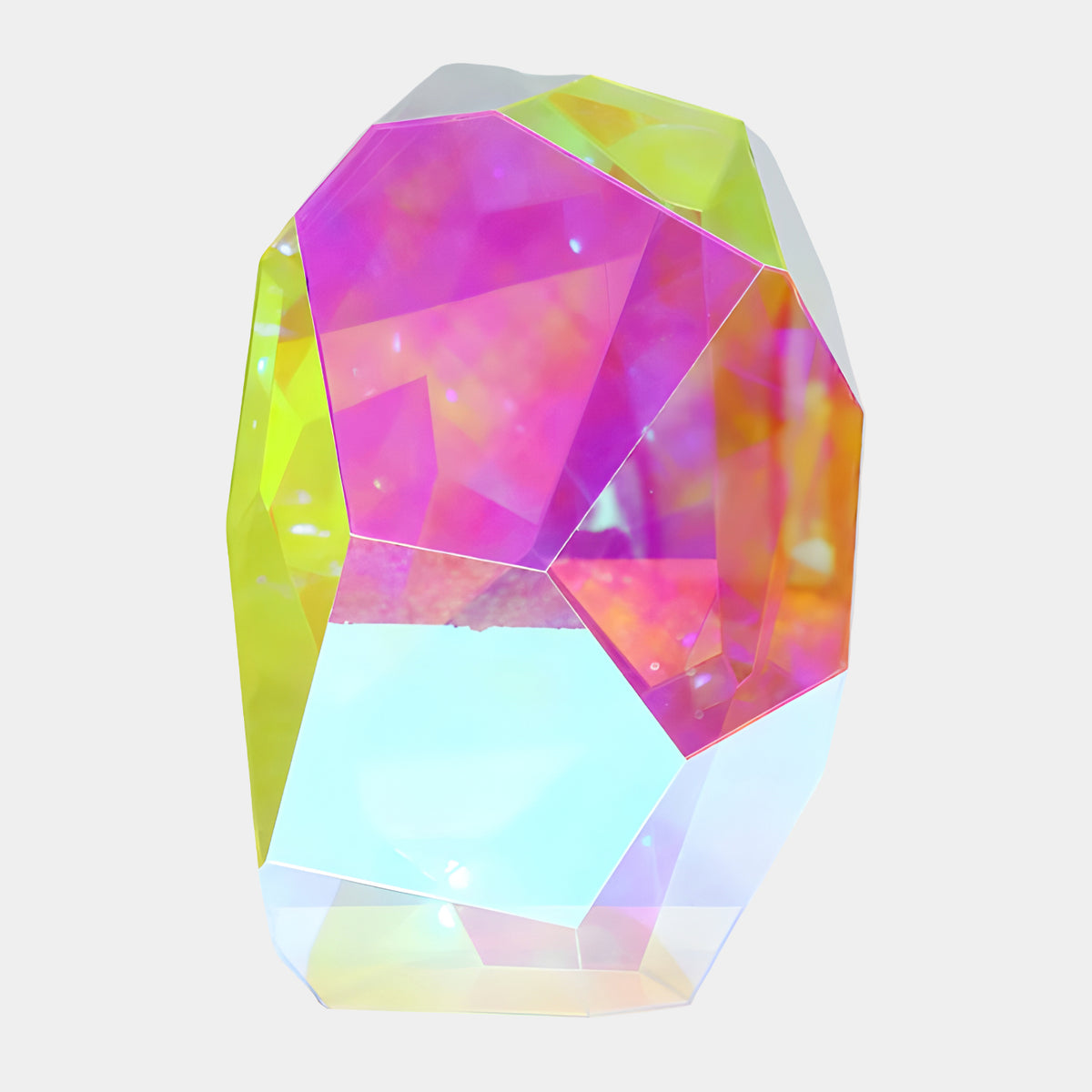 Magenta & Mint Broad-Faced Gem Acrylic Sculpture - 58cm