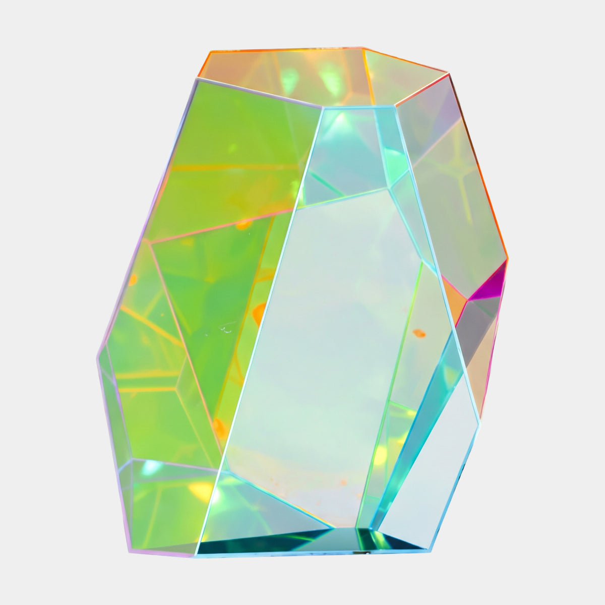 Green & Amber Hexagonal Gem Acrylic Sculpture - 40cm