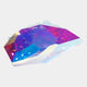 Multi-Colour Low Faceted Boulder Acrylic Sculpture, 100cm, with magenta and rose upper facets, violet depths, and blue accents, on a plain white background.