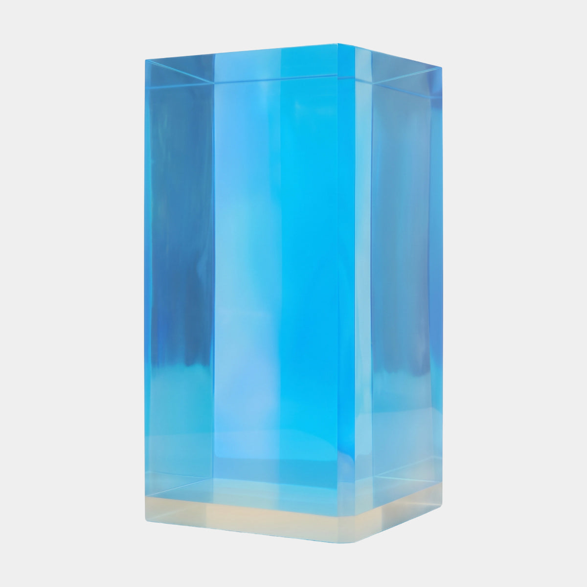 Blue Translucent Upright Acrylic Box Sculpture - 70cm