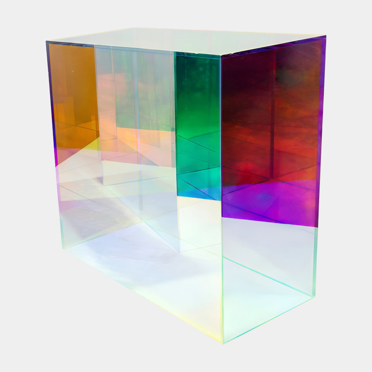 Multi-Colour Dichroic Box Acrylic Sculpture - 55cm