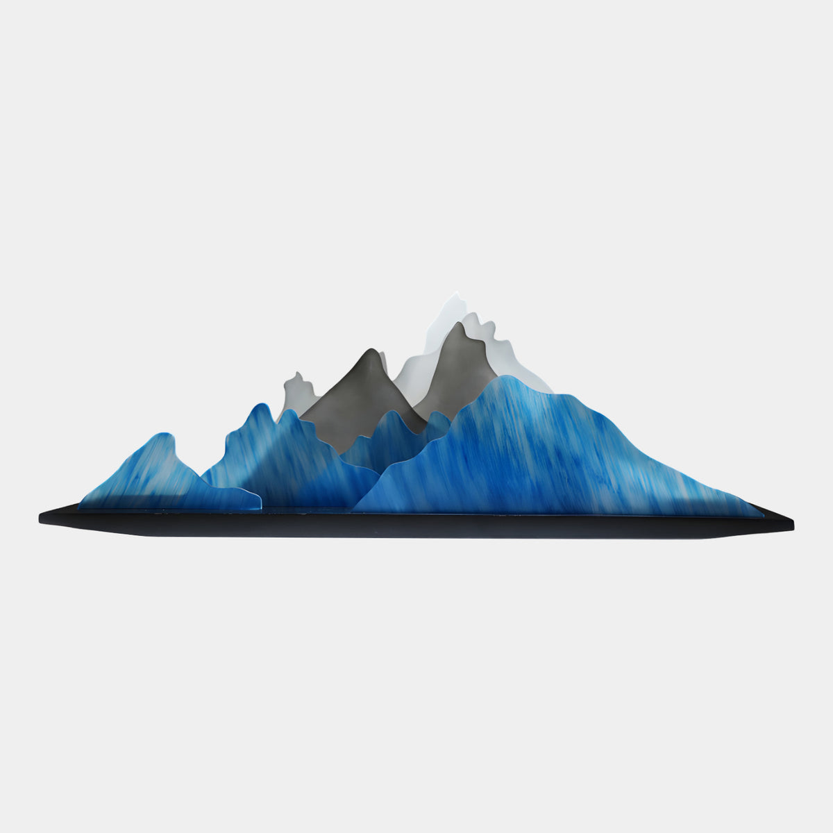 Blue & Grey Layered Peak Panel Acrylic Sculpture - 120cm