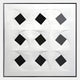 The Prismatics Black Diamond Patterned Cardboard Carving Wall Art by Giant Sculptures showcases nine diamond shapes in a grid on white, with raised curved lines for dynamic texture—ideal for modern décor.