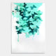 The Luminara Green II Butterfly Paper 3D Wall Art by Giant Sculptures features teal and turquoise butterflies layered over matching paint splashes on a white canvas, creating a handmade 3D effect of butterflies emerging from the background.