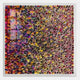 The Chromatica Square Multicoloured Gradient Rolled Paper 3D Wall Art by Giant Sculptures features tightly arranged pastel and bright paper tubes, creating a vibrant gradient effect. Light on the glass surface enhances its textured beauty.
