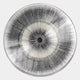 Oculis Monochrome Circular Handmade 3D Paper Wall Art by Giant Sculptures features concentric rings and dense radial black lines, evoking a stylized eye or vinyl record—a striking choice for modern interiors.
