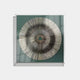 The Oculis Emerald Horizon Square Handmade 3D Paper Wall Art by Giant Sculptures features a circular black and silver sunburst on muted green, set in a modern box frame that casts subtle shadows for striking dimension.