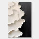 The Stratura III Black & White Layered Paper Canvas Wall Art by Giant Sculptures features textured, wavy white forms on the left over a matte black background, bringing striking contemporary style to any room.