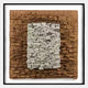 The Terracova Warm Ochre Frame Textured Cardboard Square 3D Wall Art by Giant Sculptures features layered rectangular pieces in earthy browns, white, and gray, creating rich textures and a striking three-dimensional effect.