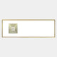 The Lustreline Golden Left Plaster Statue Cardboard Wall Art by Giant Sculptures features a small portrait framed by concentric gold squares on a white background with a slim gold border—ideal for both modern and classical décor.