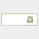 The Lustreline Golden Right Plaster Statue Cardboard Wall Art by Giant Sculptures features a rectangular white frame with a slim gold border and an abstract 3D center—an eye-catching piece of modern decor.