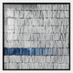 The Tracery III Blue & White Textured Paper Wall Art by Giant Sculptures features minimalist rows of vertical white strokes and a bold horizontal blue band—an elegant geometric piece for modern interiors.