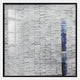 The Tracery V Blue & White Textured Paper Wall Art by Giant Sculptures features neatly stacked white books with a bold blue column, creating minimalist decor that evokes modern art in a striking square frame.