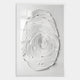 The Imprint White Fingerprint Personalised Abstract Wall Art by Giant Sculptures is a three-dimensional, white sculpture with layered, curved ridges, displayed vertically against a light gray background—ideal for modern statement decor.