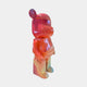 The Candy Bear Sculpture - 50cm by Giant Sculptures stands upright, featuring a glossy red, orange, and yellow ombre with blue feet accents—a vibrant limited edition art piece set against a plain white background.