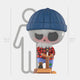 The Camp Life Lumberjack Skull Labubu Sculpture by Giant Sculptures stands 160cm tall, featuring a skull head, blue beanie, red plaid shirt, axe, and log—perfect for indoor character display. Height compared to a 160cm/5ft3in silhouette in the background.