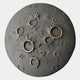 The Dark Grey 3D Lunar Impact Moon Relief Wall Art by Giant Sculptures features a cratered, moon-like surface—an eye-catching piece against any plain white background.