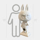The Art History David Labubu Sculpture by Giant Sculptures is a nearly life-sized 160cm contemporary fibreglass figure, depicting a standing rabbit with large eyes and upright ears, shown for scale next to a 160 cm (5 ft 3 in) human outline.