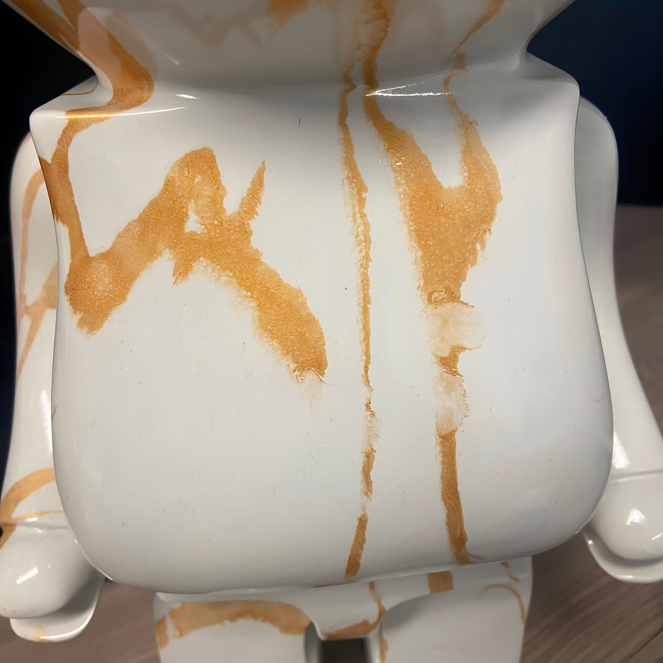 Golden Luster Bear Sculpture - 50cm (Ex-Display, Faded Colour)