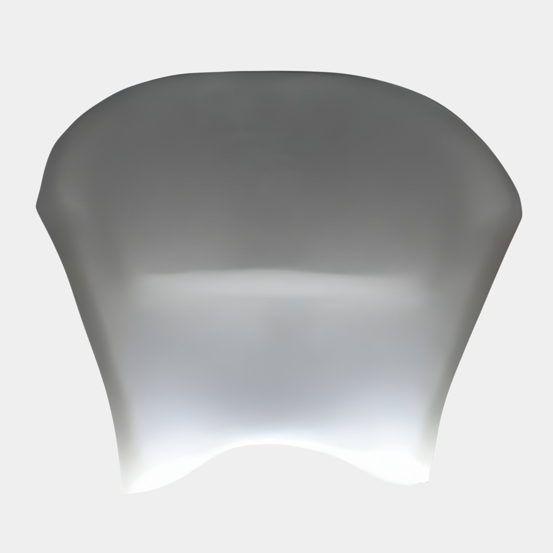 Glacier Cap Grey Abstract Jade Sculpture by Giant Sculptures, a 94cm curved jade form with a smooth grey-to-white gradient, shown from the front on a plain background.