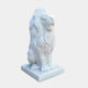 The Giant Gracious Lion Marble Outdoor Sculpture by Giant Sculptures stands majestically at 120cm, featuring a detailed mane and regal expression, exuding strength and elegance to enhance any outdoor space.