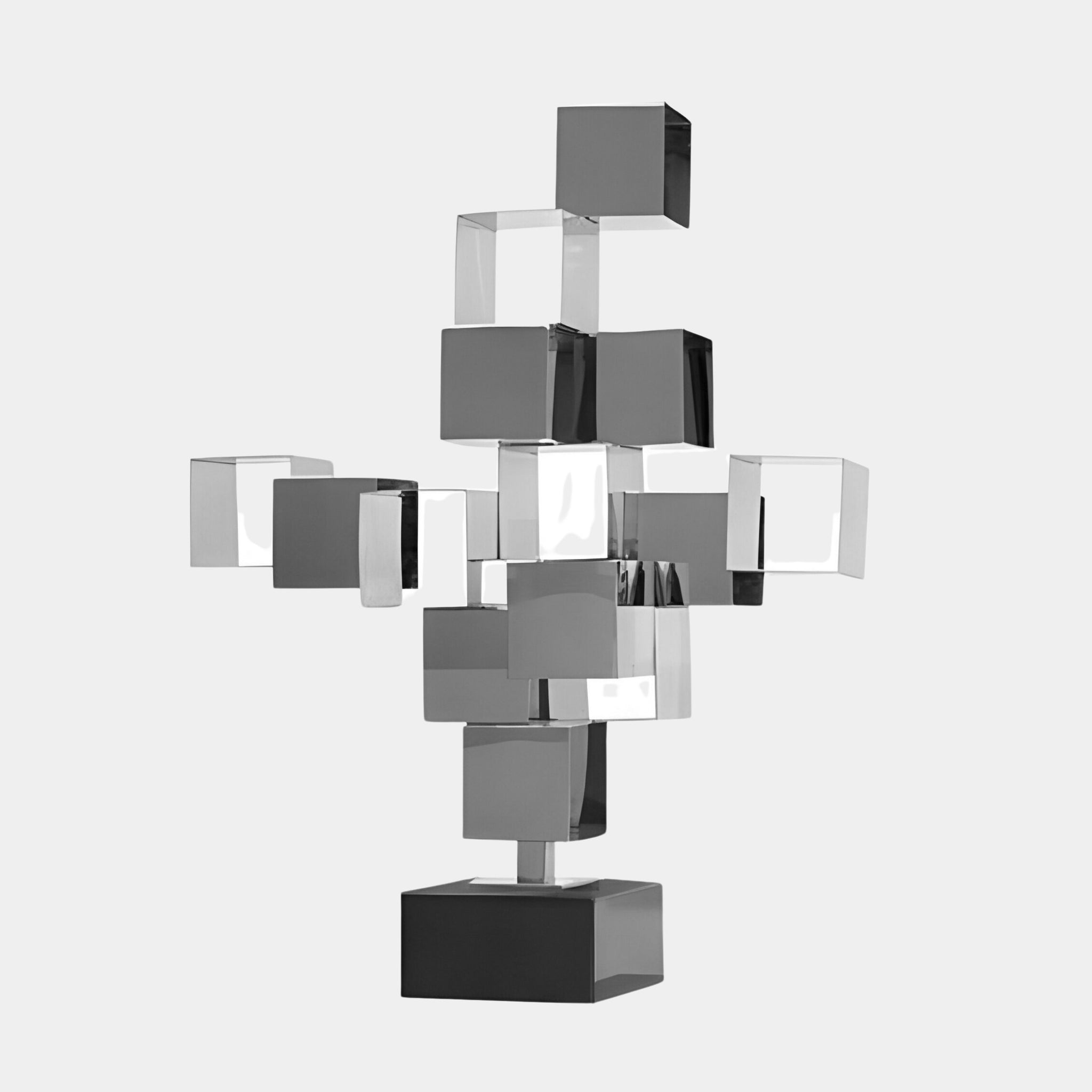 Cuboid Silver Geometric Stainless Steel Sculpture | Modern Art Piece