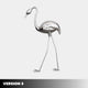 A sleek Flamingo Stainless Steel Outdoor Sculpture by Giant Sculptures, available in 94cm/147cm, stands elegantly against a white background, embodying modern outdoor artistry.