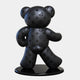 The Gacko Black LV Bear Sculpture – 165cm by Giant Sculptures showcases a sleek, glossy black bear adorned with designer logos. Its matte texture and playful stance embody contemporary arts essence in every elegant detail. This limited edition piece is a true standout.