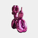 The 80cm Phantom Purple Balloon Dog Sculpture by Giant Sculptures is a shiny, metallic masterpiece set against a white background, representing modern dog sculpture in contemporary art.