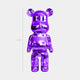 The Phantom Purple Bear Sculpture by Giant Sculptures measures 50 cm in height and features a glossy, see-through bear-shaped design set against a simple white background. Made from high-quality resin, its electroplated finish brings an element of luxury to this toy-like piece.