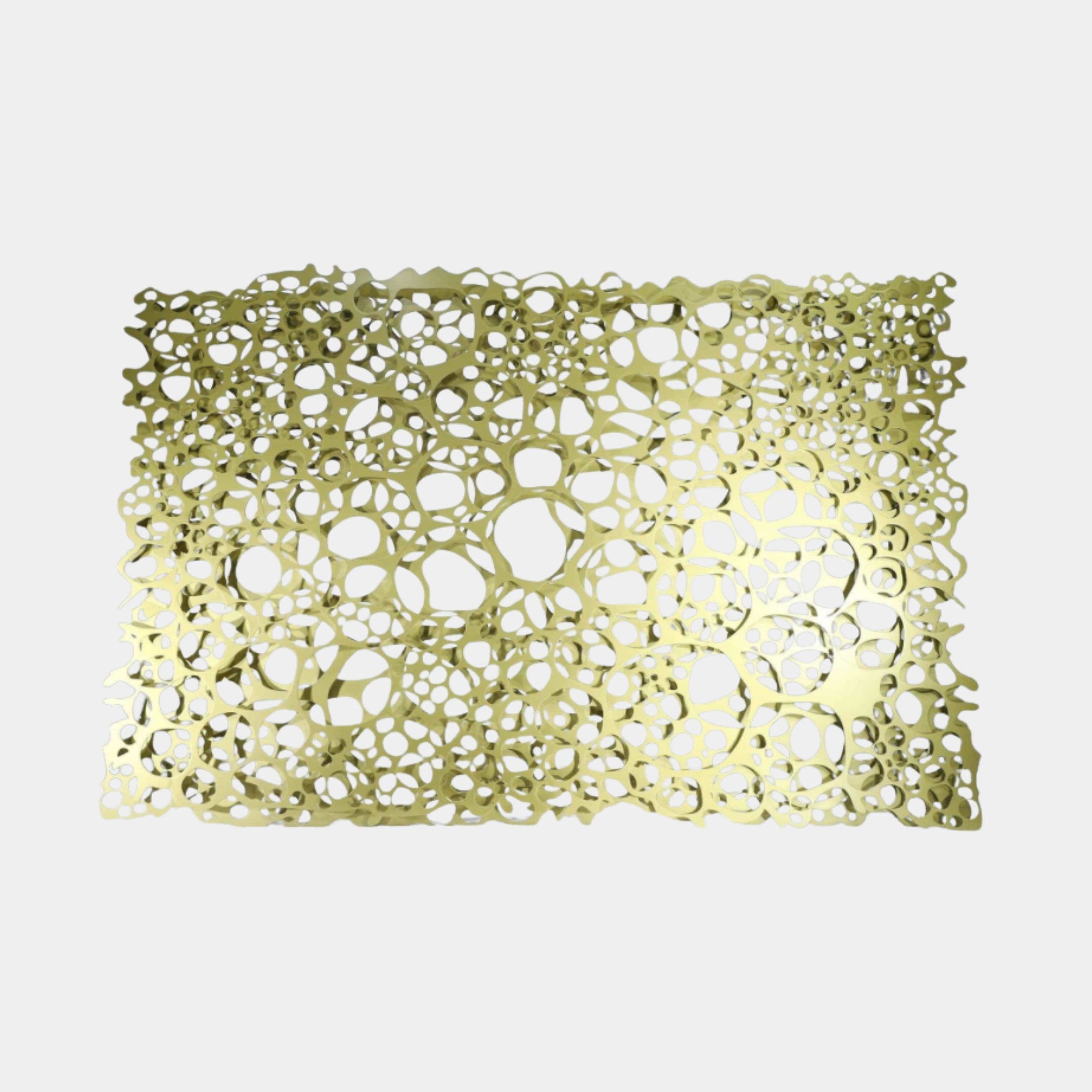 Gold Laser-Cut Cellular Screen Panel Stainless Steel Sculpture - 150cm