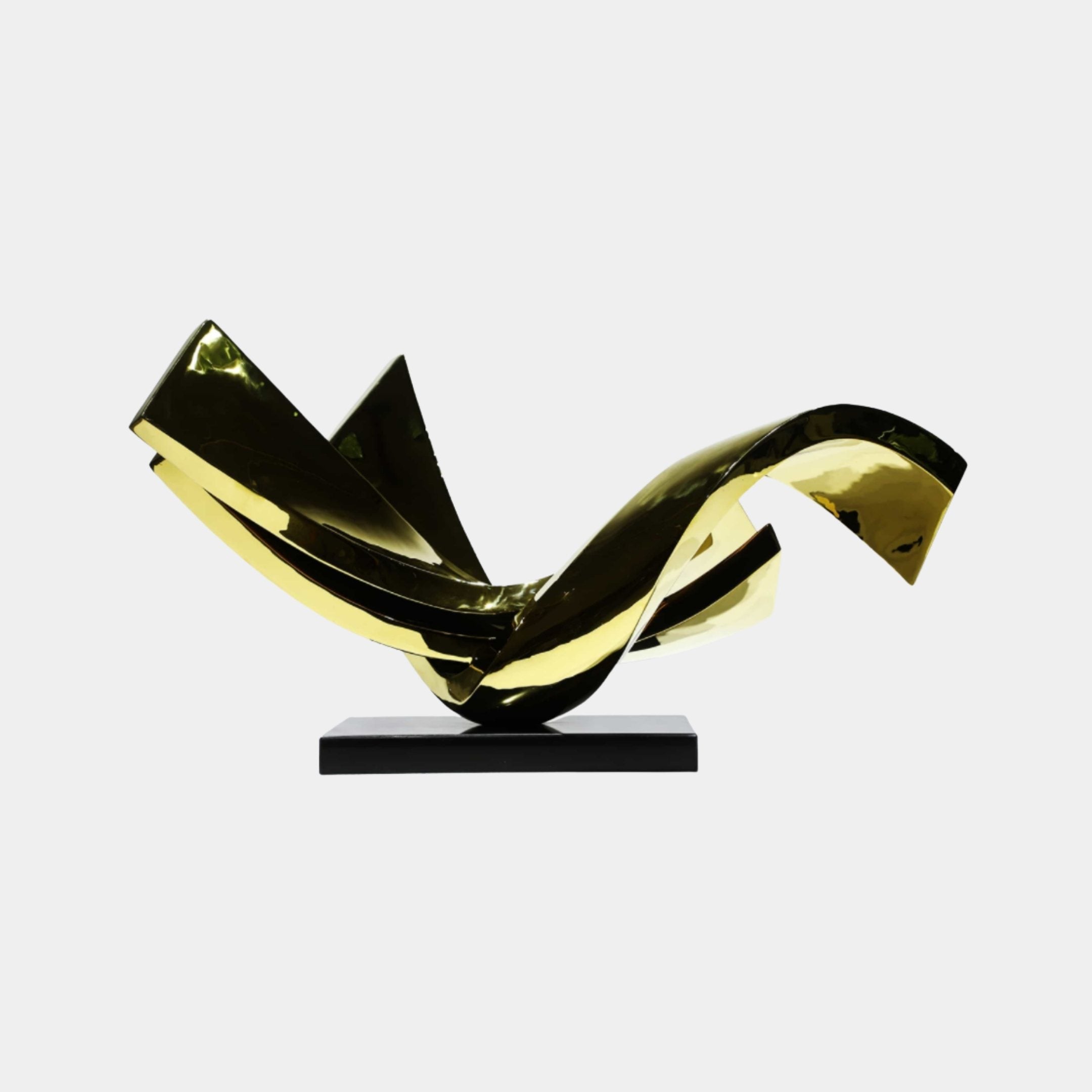 Gold Abstract Angular Form Stainless Steel Sculpture - 90cm