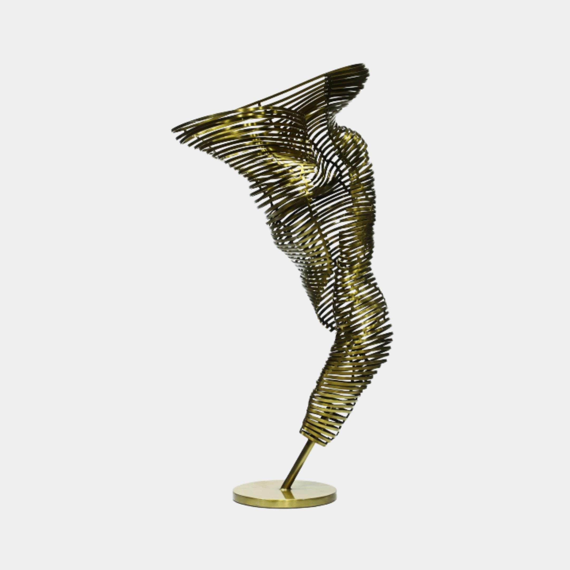 Gold Abstract Winged Flame Stainless Steel Sculpture - 83cm