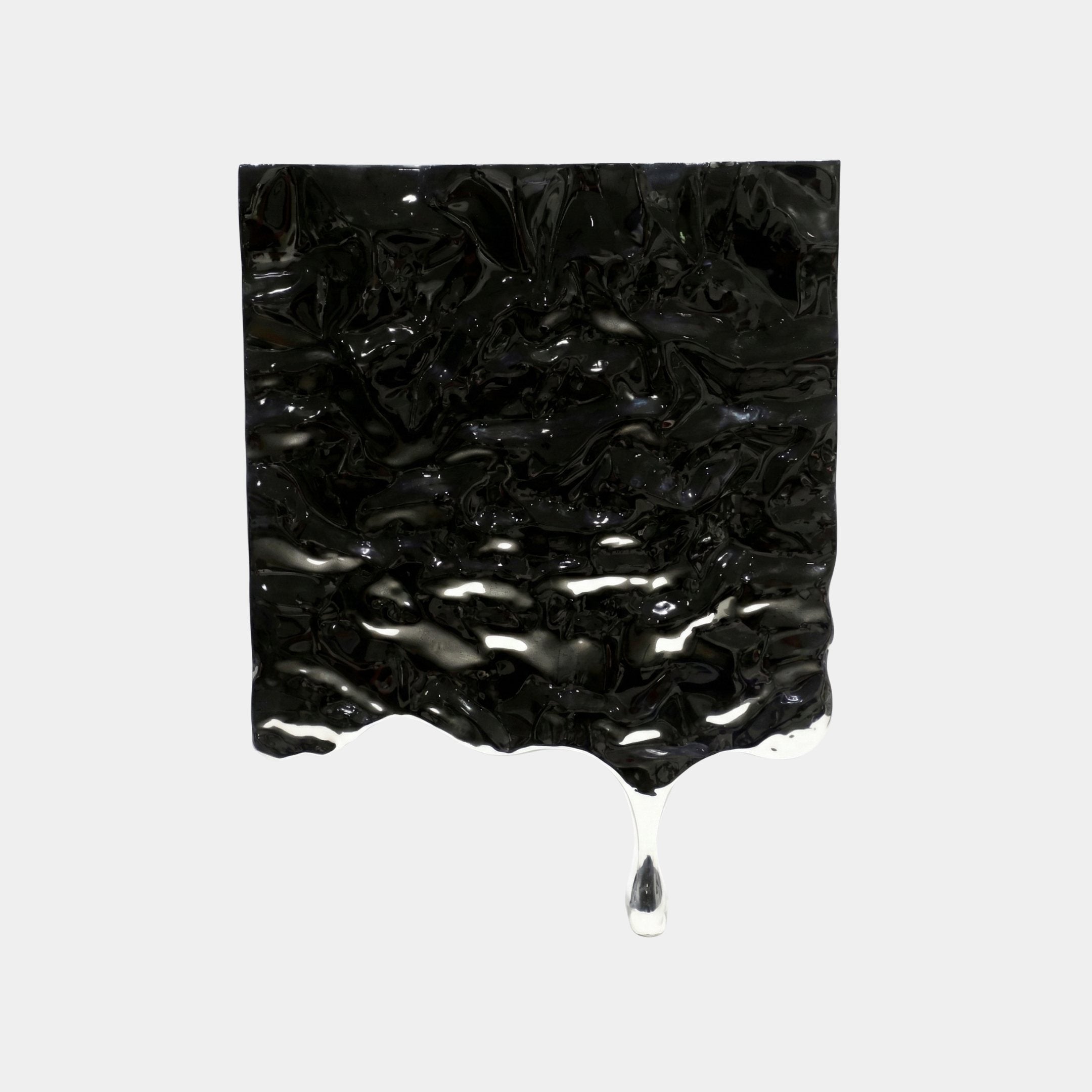 Black and Silver Abstract Panel Stainless Steel Sculpture - 80cm