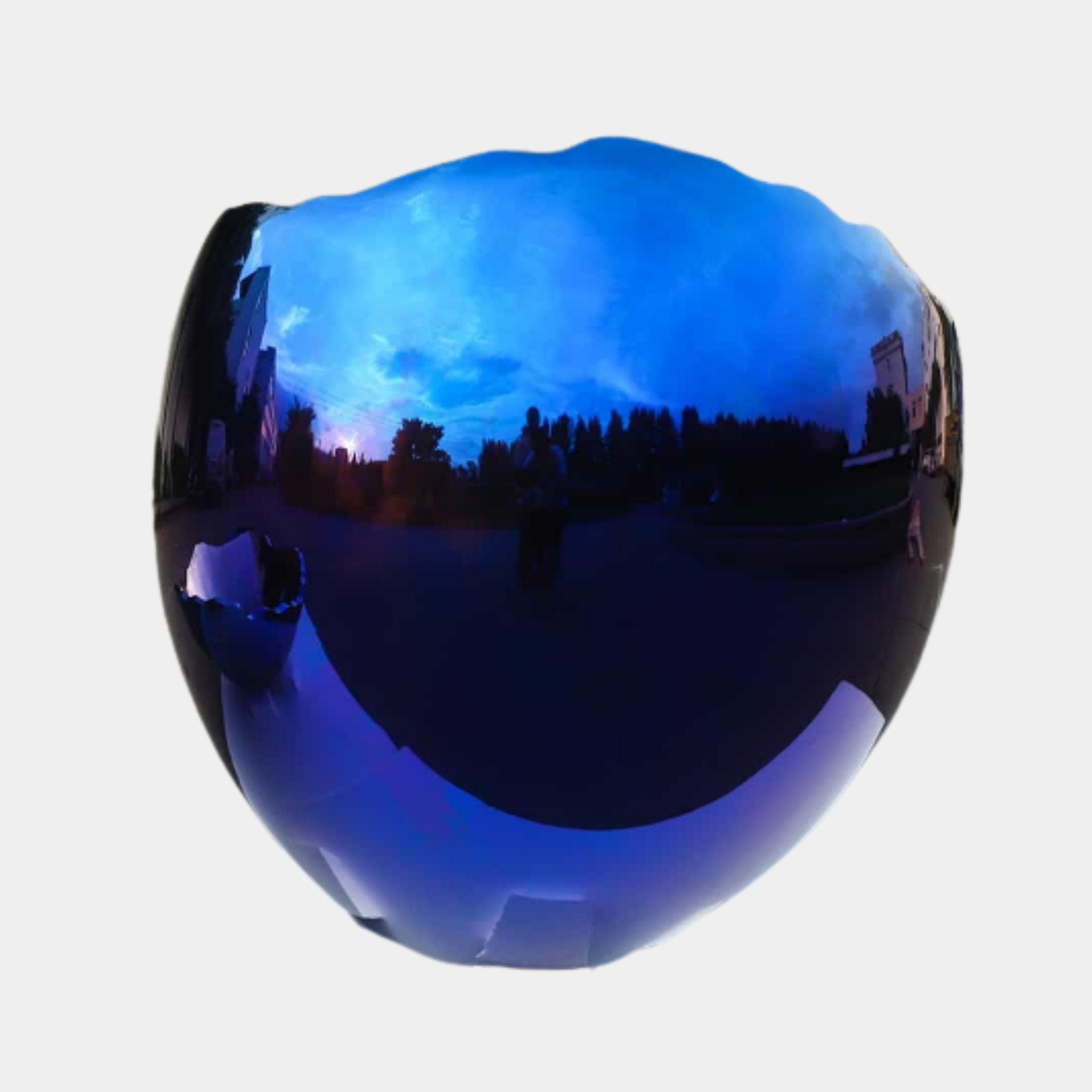 Blue Mirror-Polished Sphere Stainless Steel Sculpture - 120cm