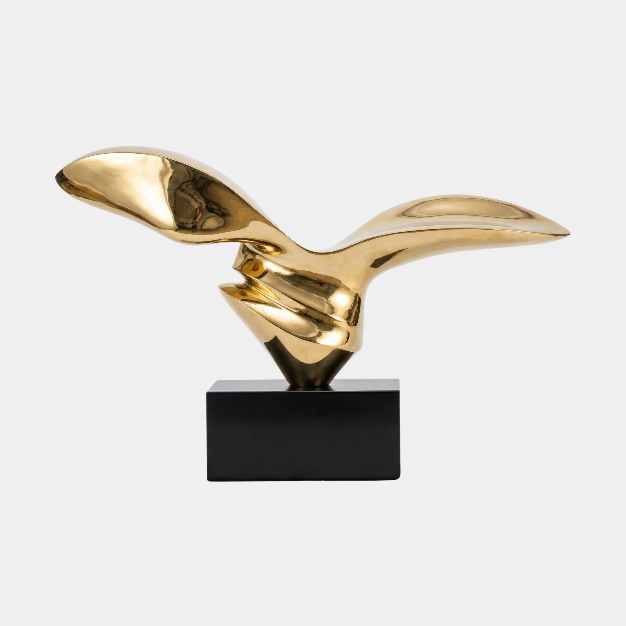 Gold Abstract Swooping Bird Stainless Steel Sculpture - 236cm