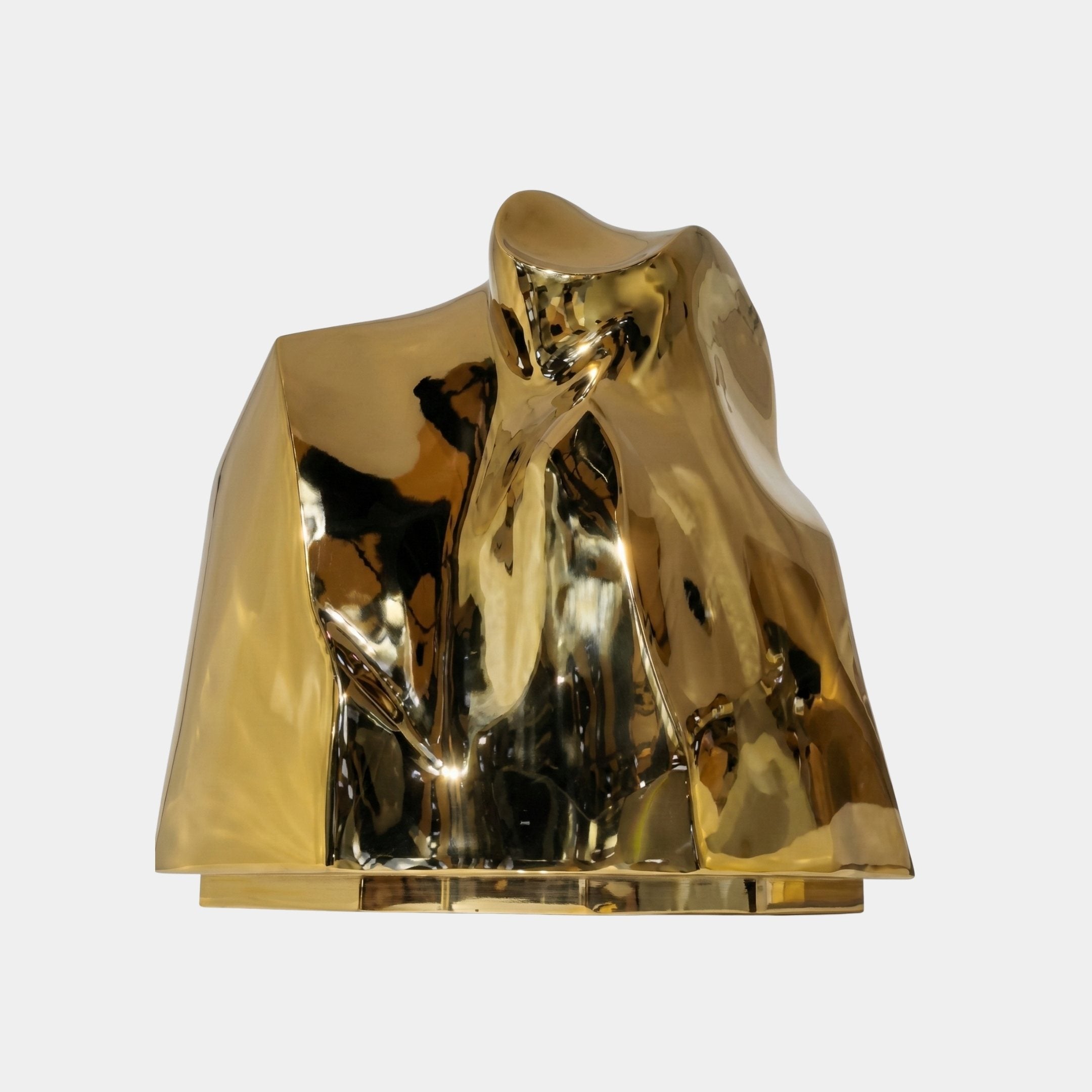 Gold Abstract Organic Torso Stainless Steel Sculpture - 42cm