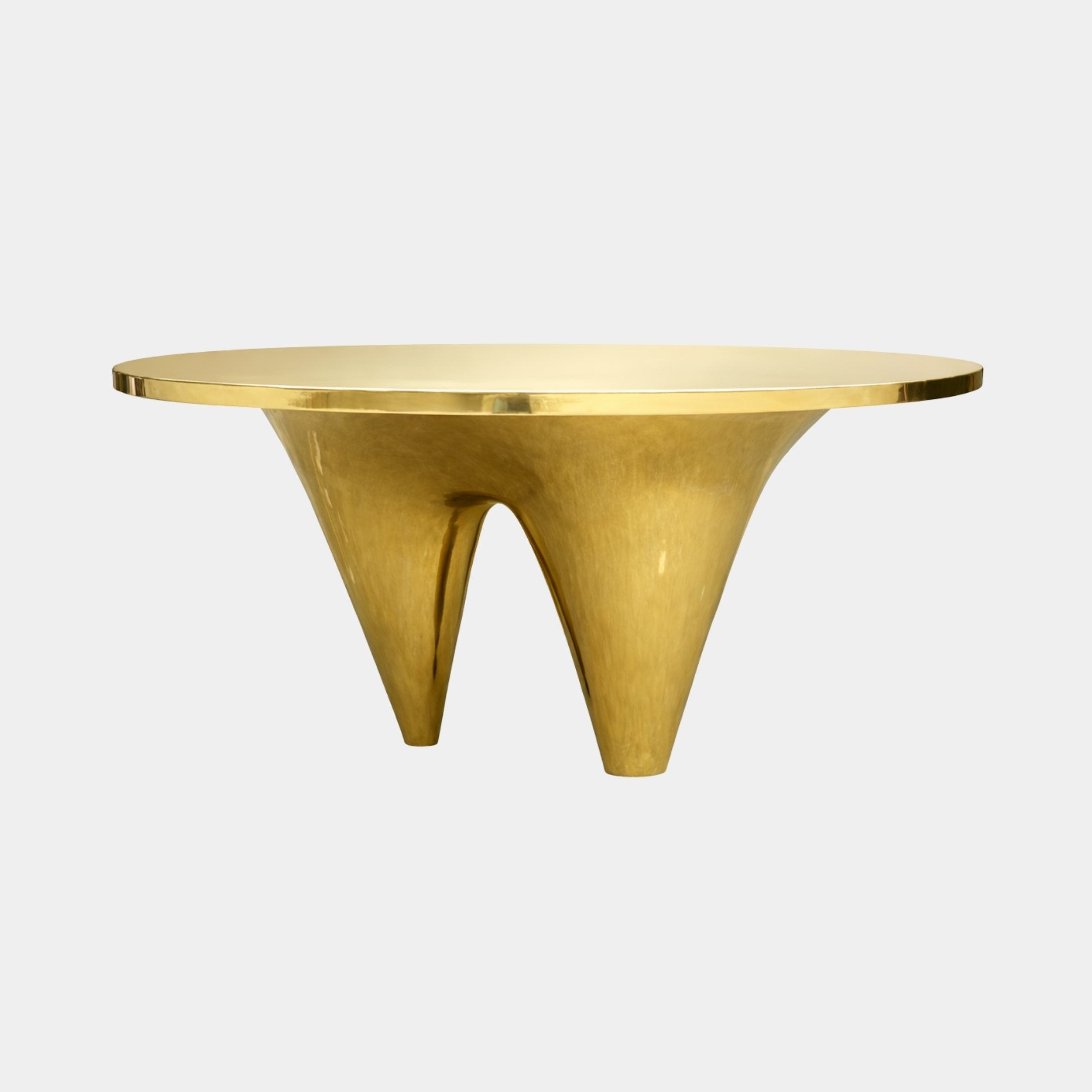 Gold Sculptural Cone Table Stainless Steel - 140cm