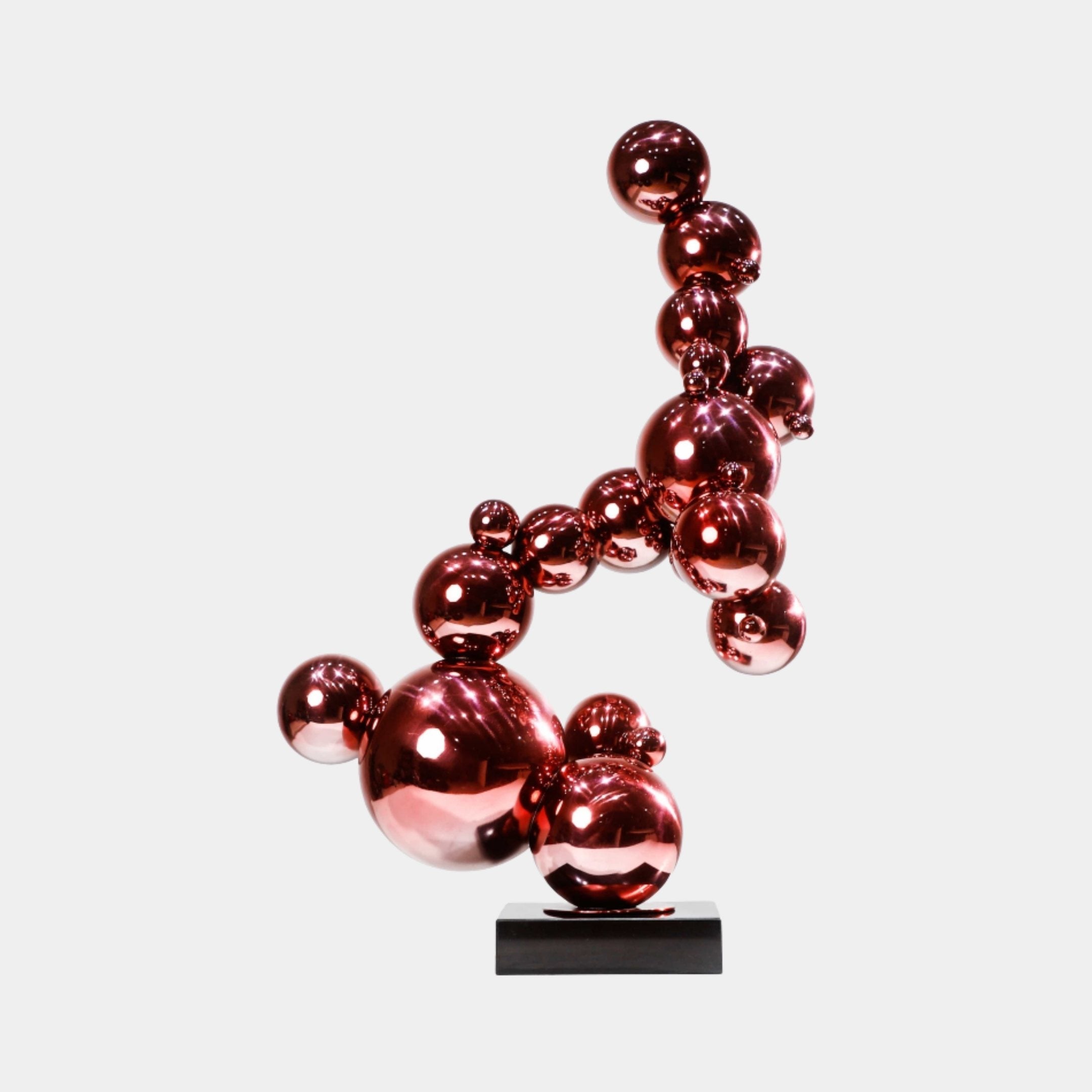 Rose Gold Connected Spheres Cluster Stainless Steel Sculpture - 104cm