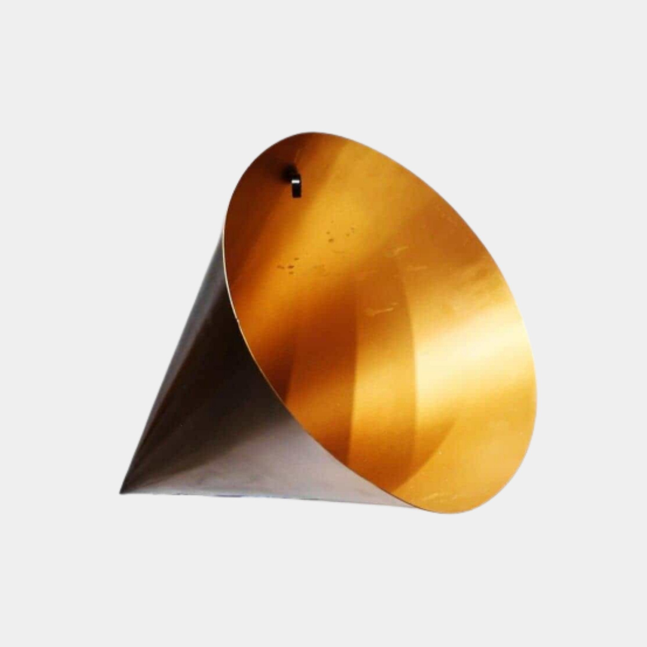 Gold Abstract Cone Metal Sculpture - 43/60cm