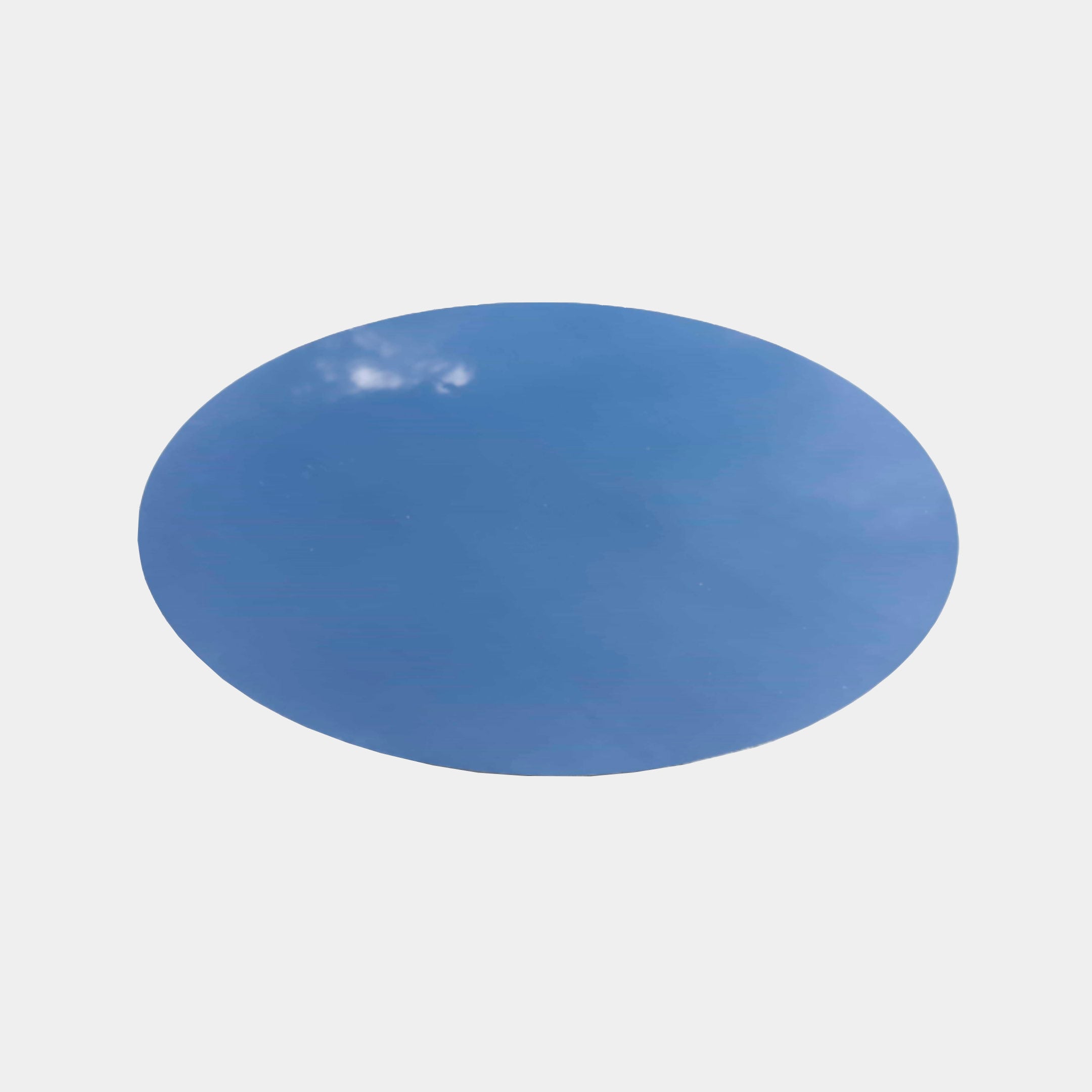 Blue Polished Oval Disc Stainless Steel Wall Art - 120cm