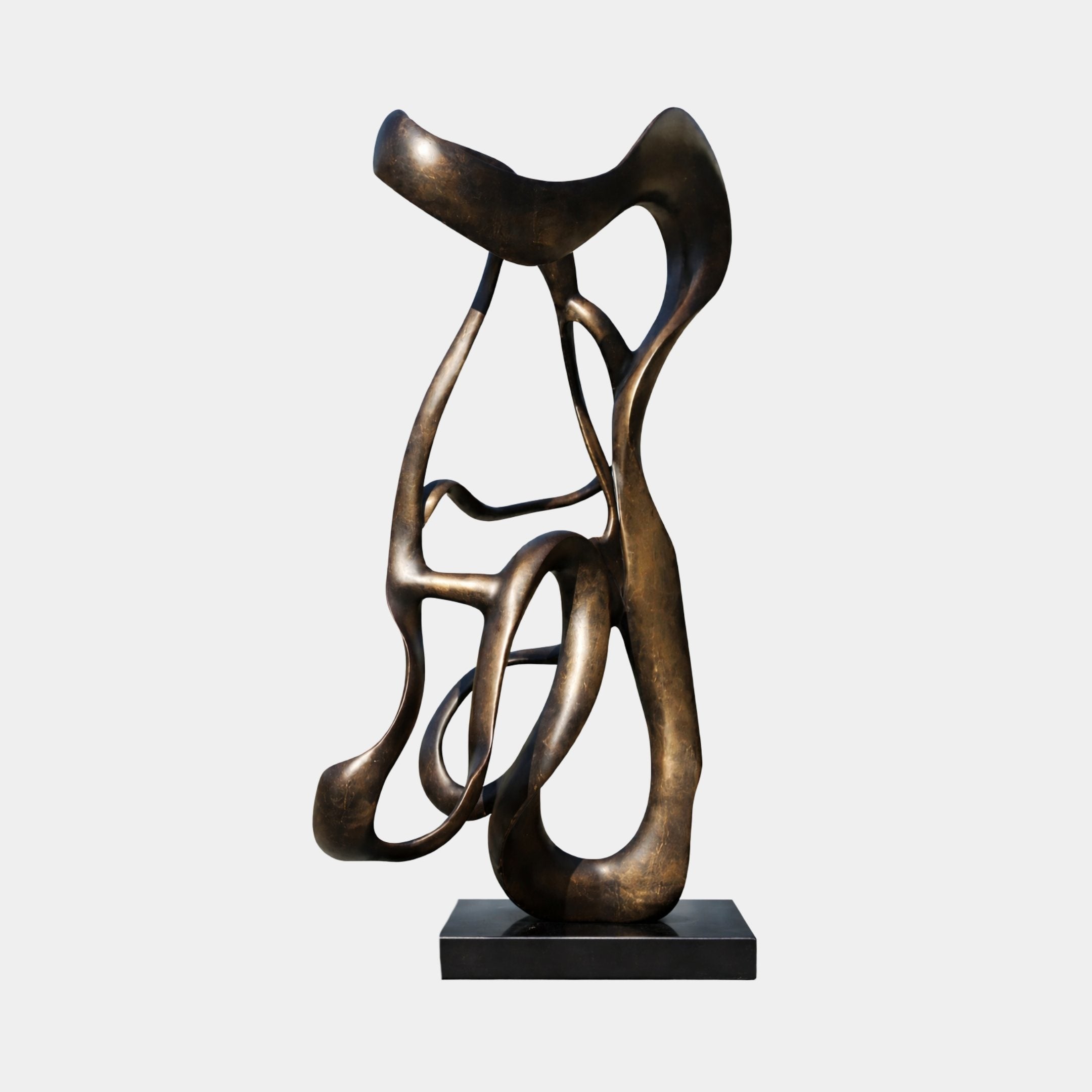 Bronze Abstract Organic Flowing Form Stainless Steel Sculpture - 136cm