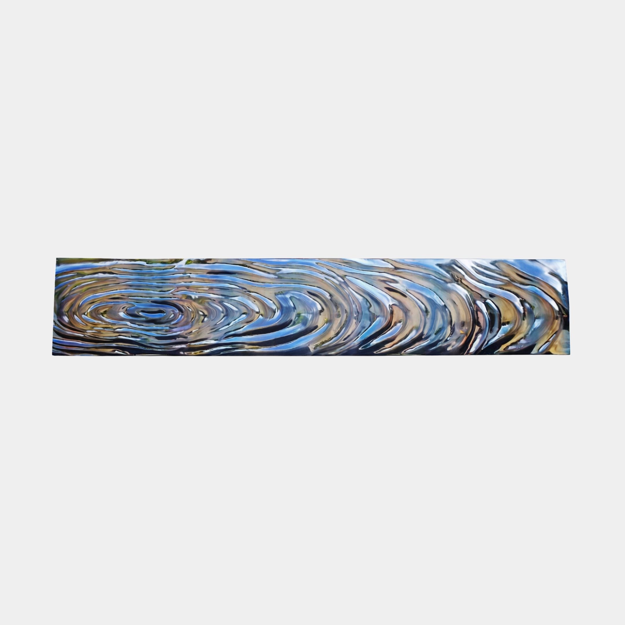Blue Sculptural Metal Wall Panel - 710cm